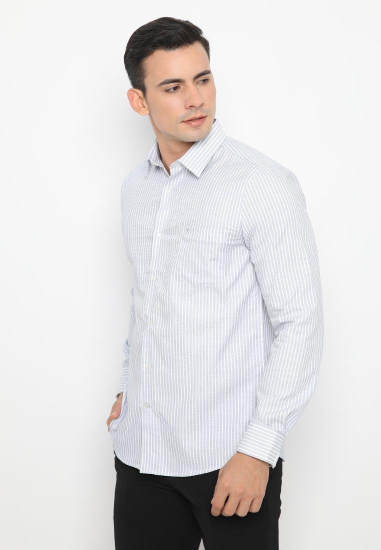 Jobb Alegra Kemeja Pria Lengan Panjang Slim Fit Light Grey - Image 2