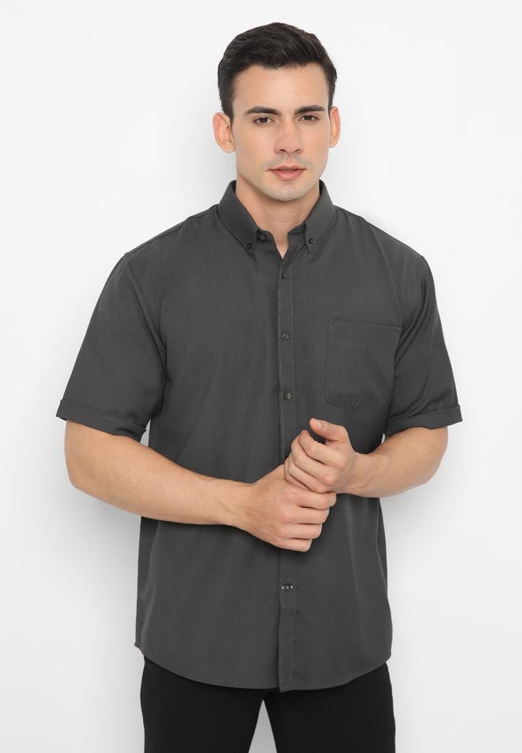 Jobb Cello Kemeja Pria Lengan Pendek Regular Fit Dark Grey