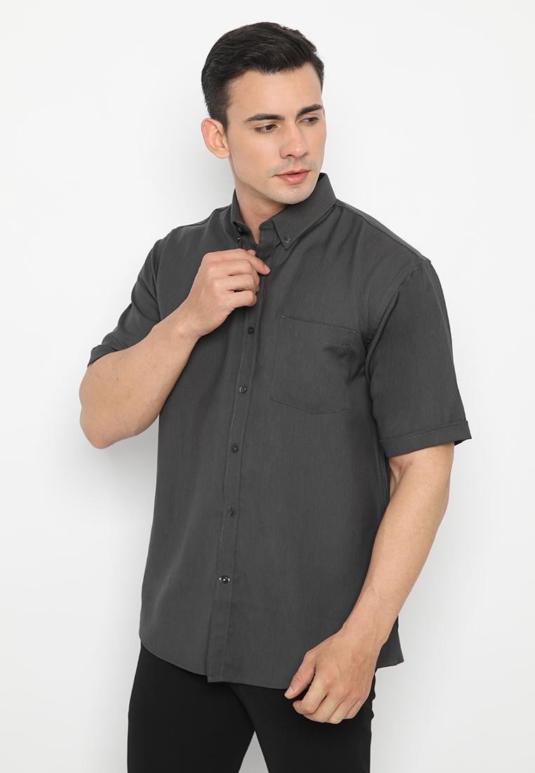 Jobb Cello Kemeja Pria Lengan Pendek Regular Fit Dark Grey - Image 2