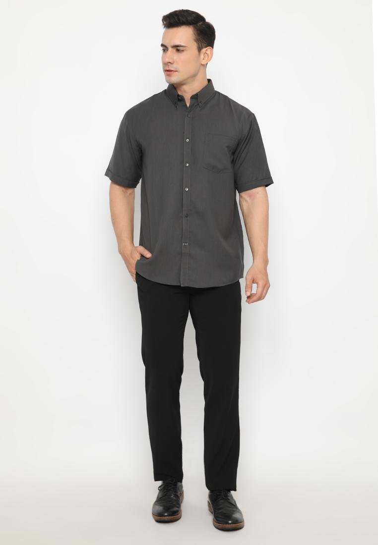 Jobb Cello Kemeja Pria Lengan Pendek Regular Fit Dark Grey - Image 4