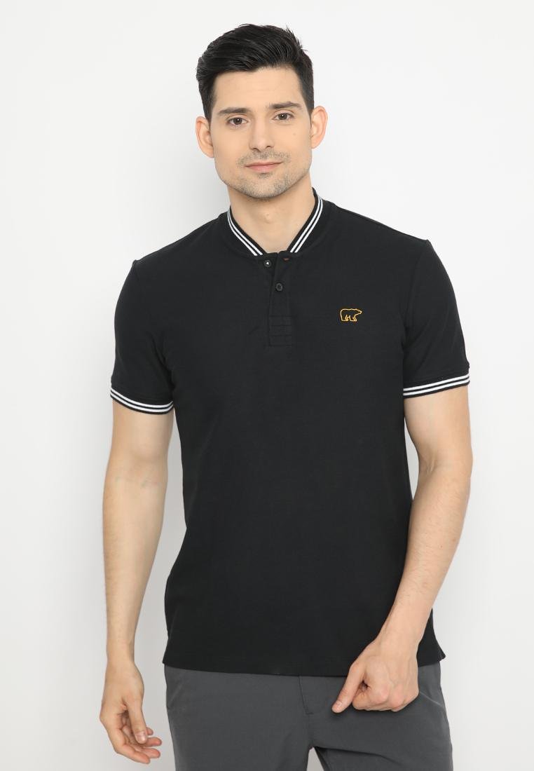 Jack Nicklaus Levante Polo Shirt Pria Slim Fit Hitam