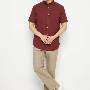 Jack Nicklaus Forester Kemeja Pria Lengan Pendek Slim Fit Maroon