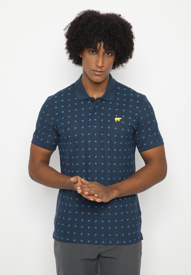 Jack Nicklaus Aero Polo Shirt Pria Slim Fit Navy - Image 4