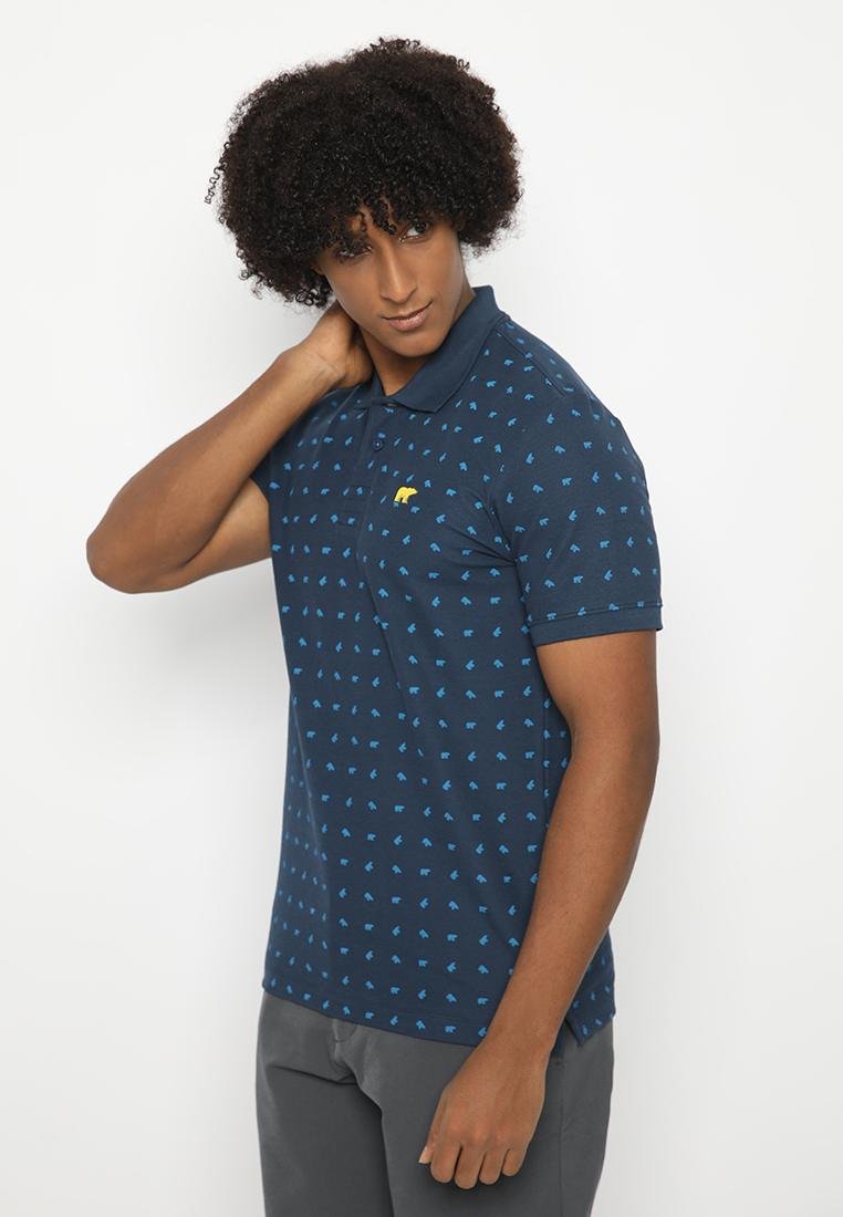 Jack Nicklaus Aero Polo Shirt Pria Slim Fit Navy