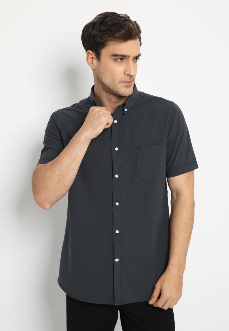 Jobb Minnesota Kemeja Pria Lengan Pendek Slim Fit Dark Grey