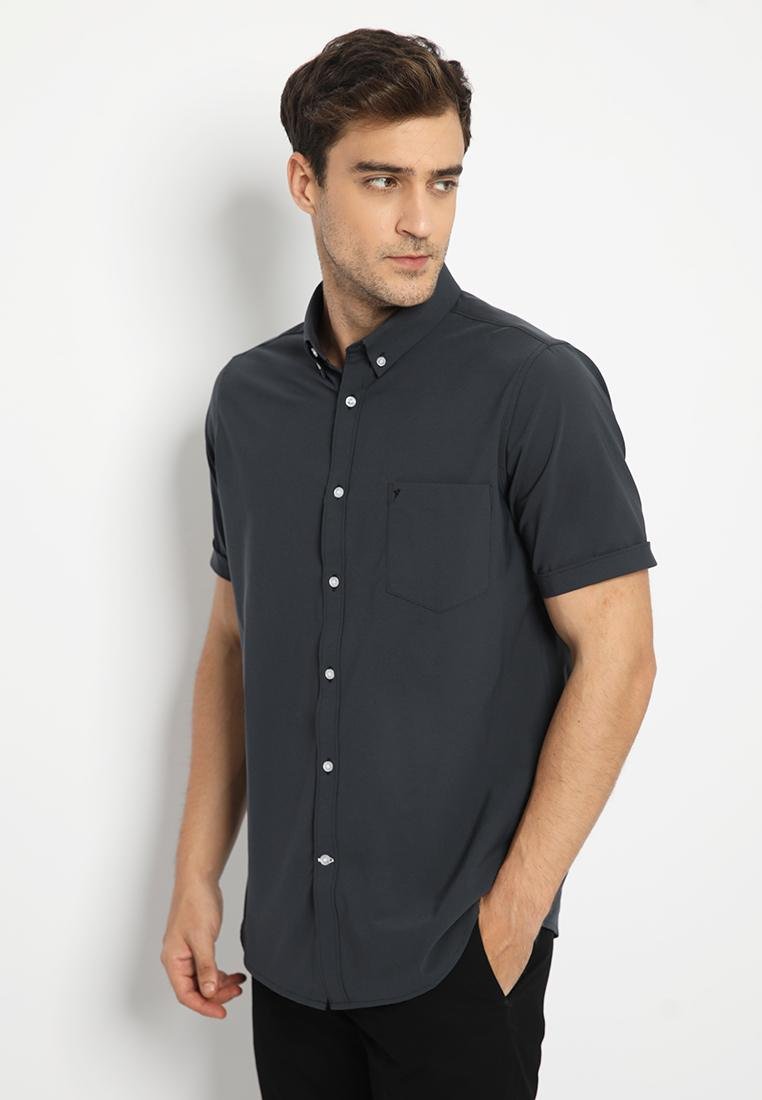 Jobb Minnesota Kemeja Pria Lengan Pendek Slim Fit Dark Grey - Image 2