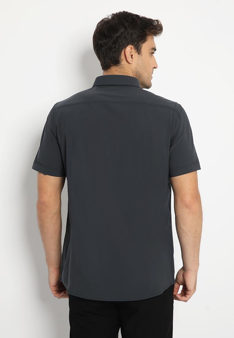 Jobb Minnesota Kemeja Pria Lengan Pendek Slim Fit Dark Grey - Image 3