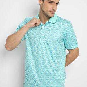 Jack Nicklaus Avellino Premium Optical Grid Geometric Print Polo Florida Keys
