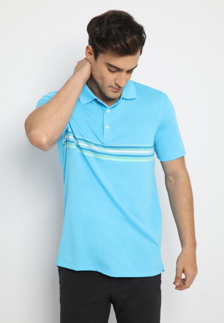Jack Nicklaus Bari Premium Multi Chest Stripe Polo Mediterranean Sea