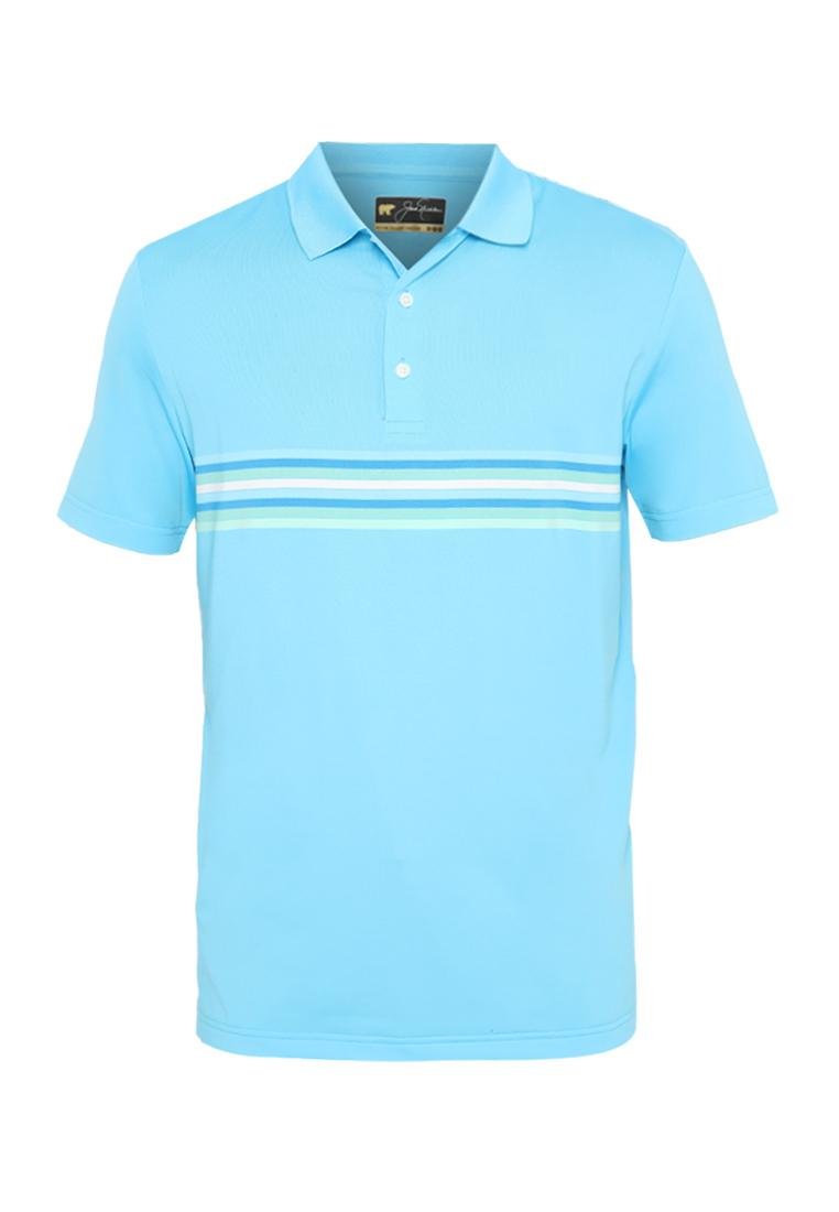 Jack Nicklaus Bari Premium Multi Chest Stripe Polo Mediterranean Sea - Image 6