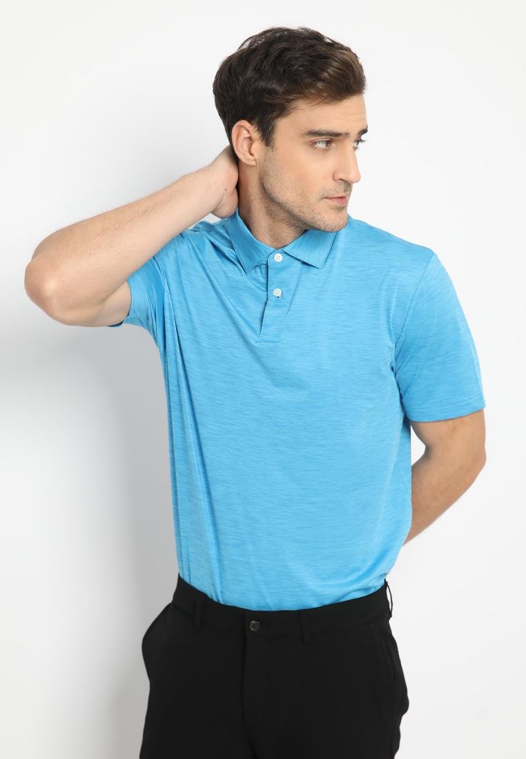 Jack Nicklaus Cagliari Premium Tonal 2 Color Solid Polo Mediterranean Sea - Image 2