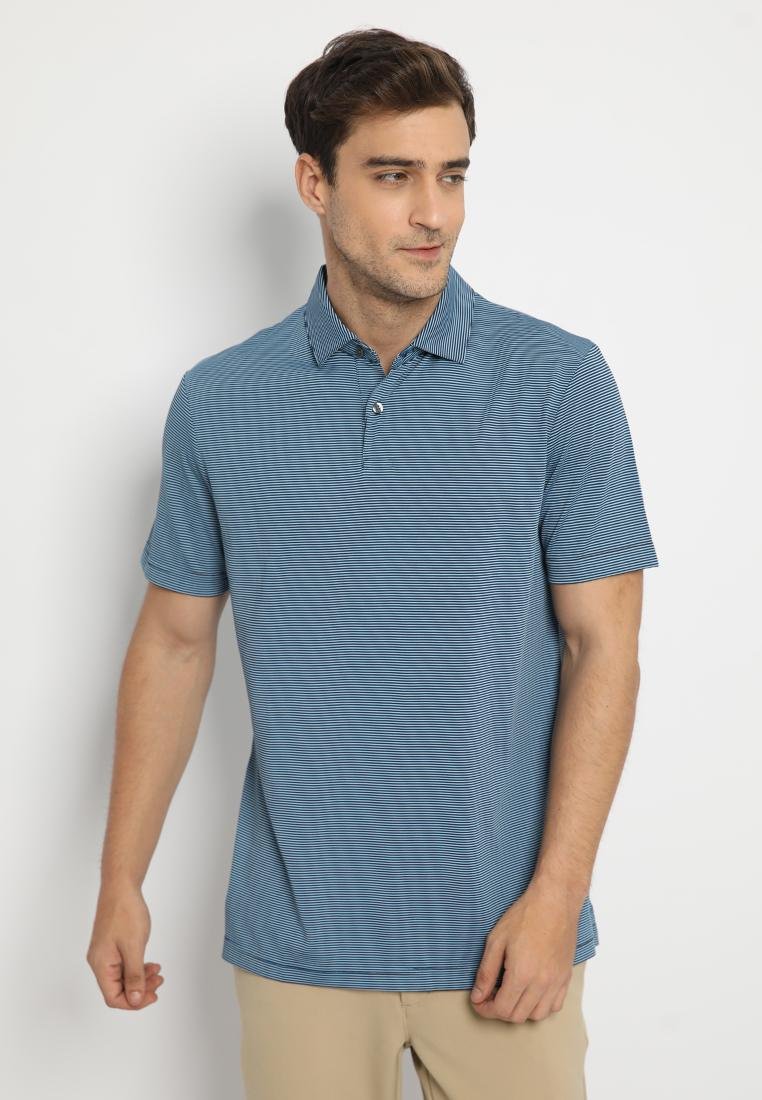 Jack Nicklaus Catania Premium Feeder Stripe Polo Classic Navy