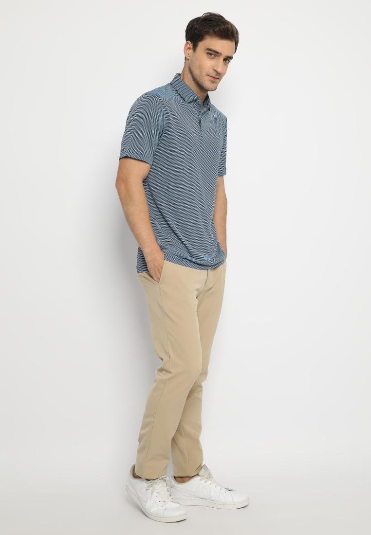 Jack Nicklaus Catania Premium Feeder Stripe Polo Classic Navy - Image 4