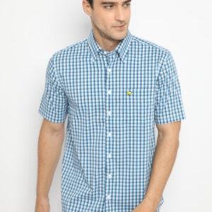 Jack Nicklaus Palermo Mini Ombre Plaid Shirt Short Sleeve Turkish Sea