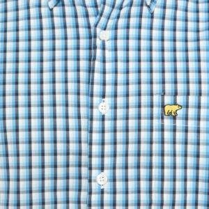 Jack Nicklaus Palermo Mini Ombre Plaid Shirt Short Sleeve Turkish Sea