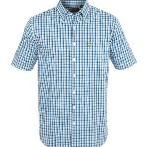Jack Nicklaus Palermo Mini Ombre Plaid Shirt Short Sleeve Turkish Sea