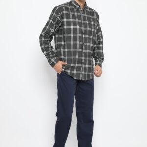 Jobb Akuro Kemeja Pria Flannel Lengan Panjang Regular Fit Abu-abu