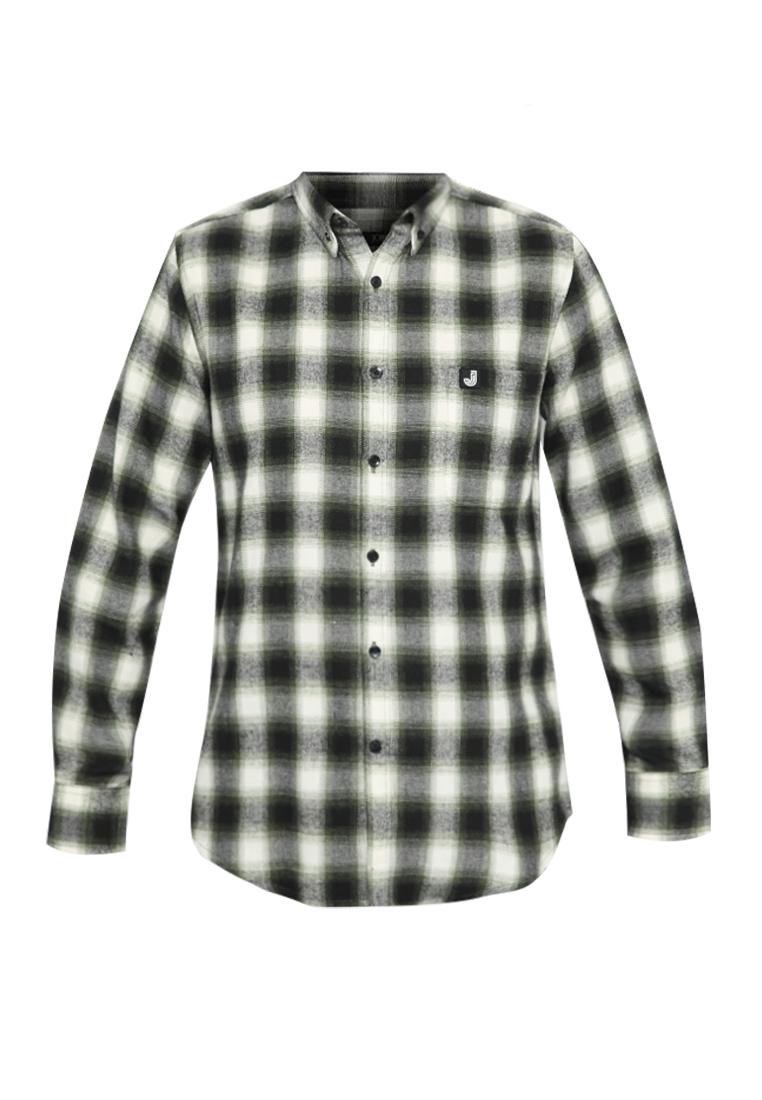 Jobb Akito Kemeja Pria Flannel Lengan Panjang Slim Fit Hijau - Image 6