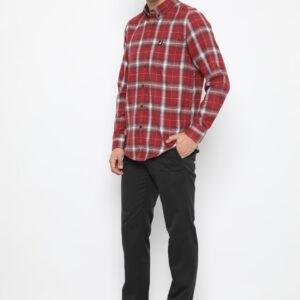 Jobb Nobe Kemeja Pria Flannel Lengan Panjang Slim Fit Merah