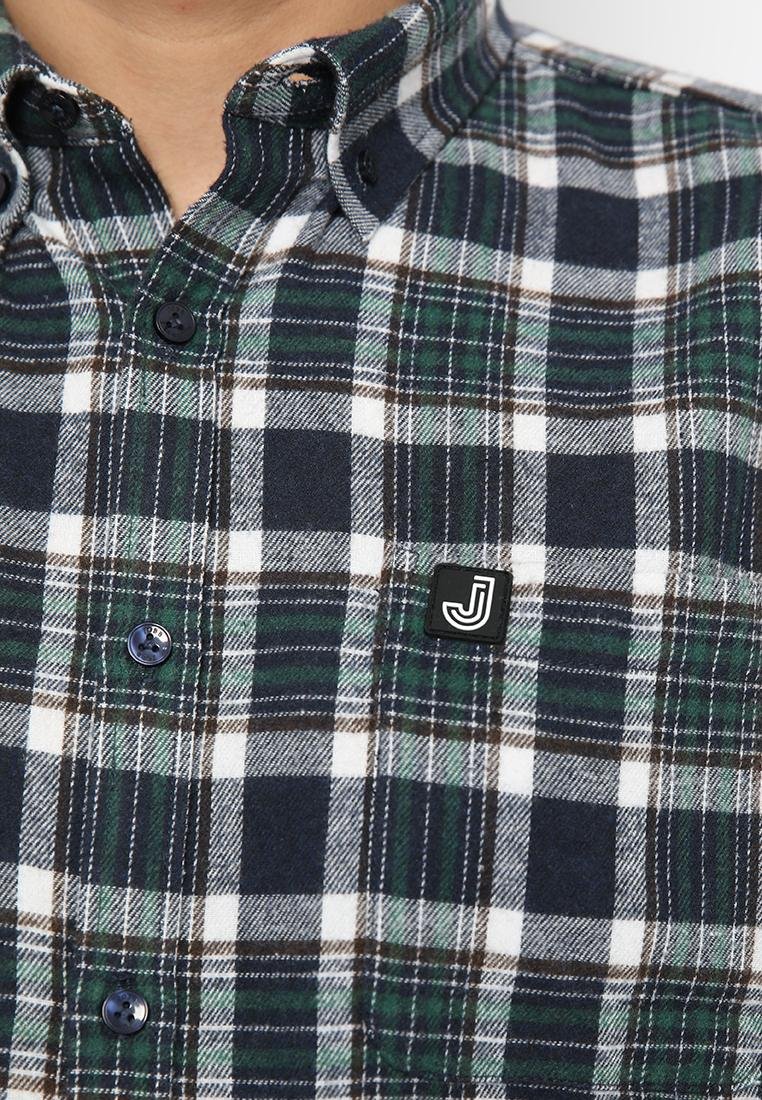 Jobb Devono Kemeja Pria Flannel Lengan Panjang Slim Fit Hijau - Image 5