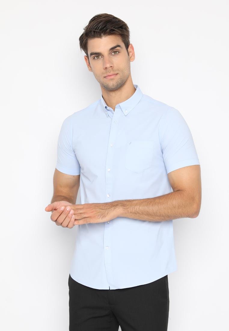 Jobb Minnesota Kemeja Pria Lengan Pendek Slim Fit L.Blue