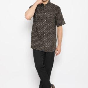 Jobb Atlaso Kemeja Pria Lengan Pendek Regular Fit Hitam