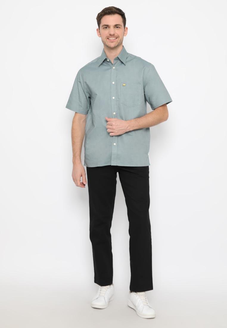 Jack Nicklaus Parma Kemeja Pria Lengan Pendek Regular Fit Hijau 2022 - Image 4