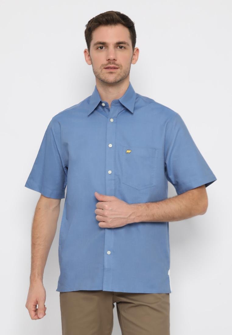 Jack Nicklaus Parma Kemeja Pria Lengan Pendek Regular Fit Navy 2022