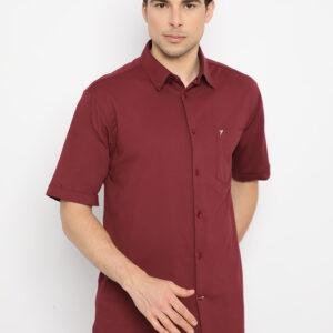 Jobb Caspian Kemeja Pria Lengan Pendek Regular Fit Maroon 2022