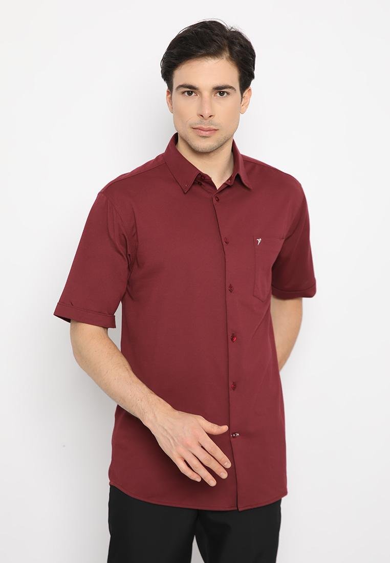 Jobb Caspian Kemeja Pria Lengan Pendek Regular Fit Maroon 2022