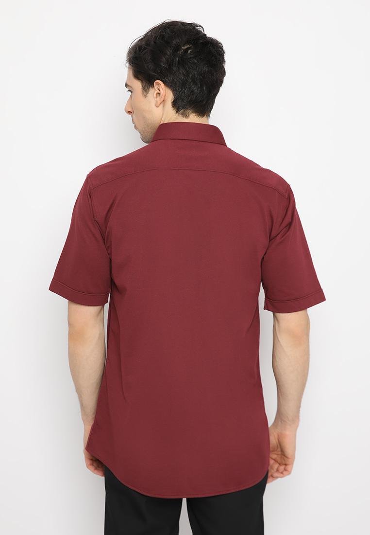 Jobb Caspian Kemeja Pria Lengan Pendek Regular Fit Maroon 2022 - Image 3