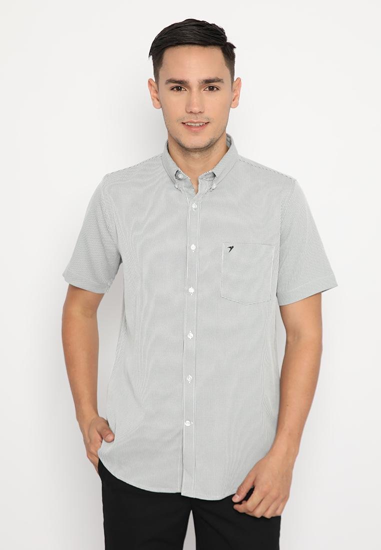 Jobb Stevo Kemeja Pria Lengan Pendek Slim Fit Abu-Abu