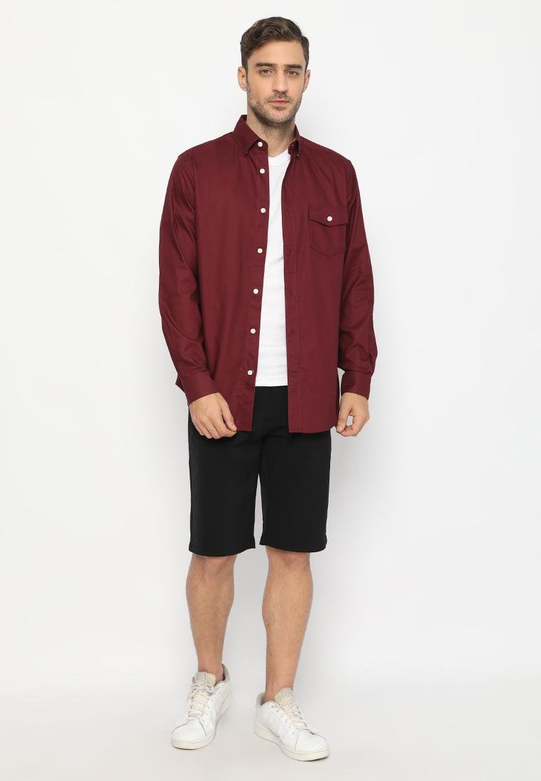Jack Nicklaus Evaro Kemeja Pria Slim Fit Burgundy - Image 4