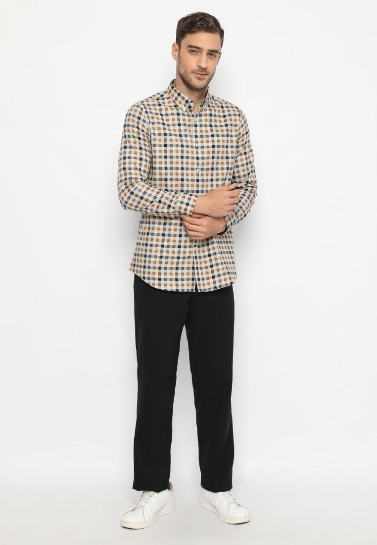 Jobb Miago Kemeja Pria Lengan Panjang Slim Fit Khaki - Image 4