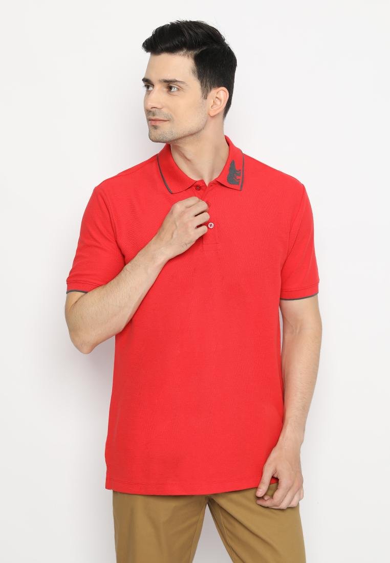 Jack Nicklaus Connor Polo Shirt Pria Regular Fit Chili Red