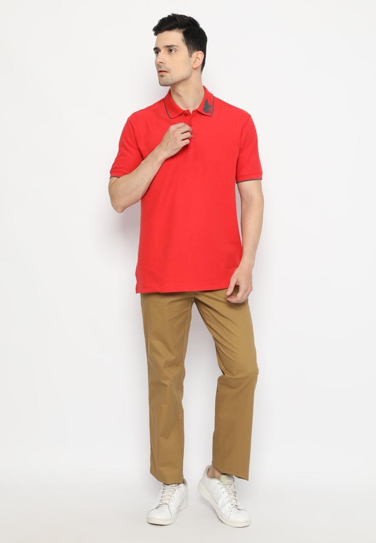 Jack Nicklaus Connor Polo Shirt Pria Regular Fit Chili Red - Image 4