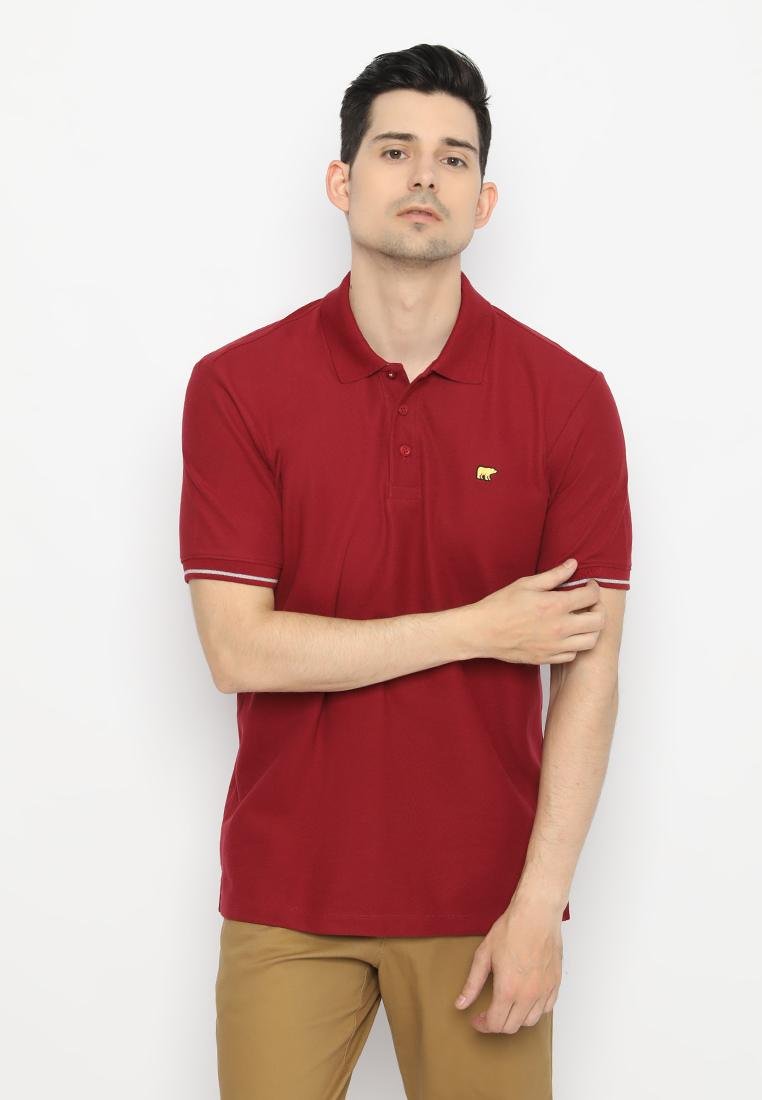 Jack Nicklaus Rover Polo Shirt Pria Regular Fit Burgundy