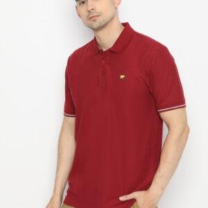 Jack Nicklaus Rover Polo Shirt Pria Regular Fit Burgundy
