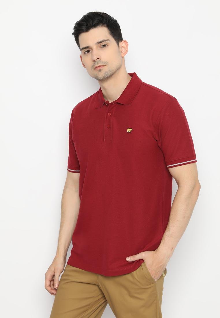 Jack Nicklaus Rover Polo Shirt Pria Regular Fit Burgundy - Image 2