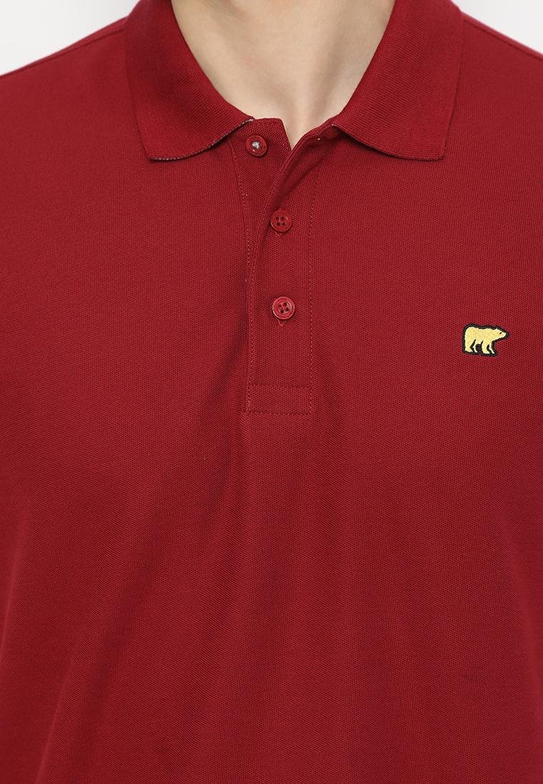 Jack Nicklaus Rover Polo Shirt Pria Regular Fit Burgundy - Image 5
