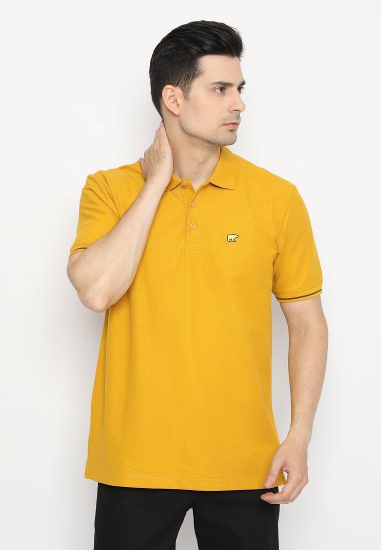 Jack Nicklaus Rover Polo Shirt Pria Regular Fit Mustard