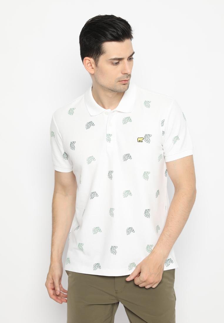 Jack Nicklaus Collins Polo Shirt Pria Slim Fit Putih
