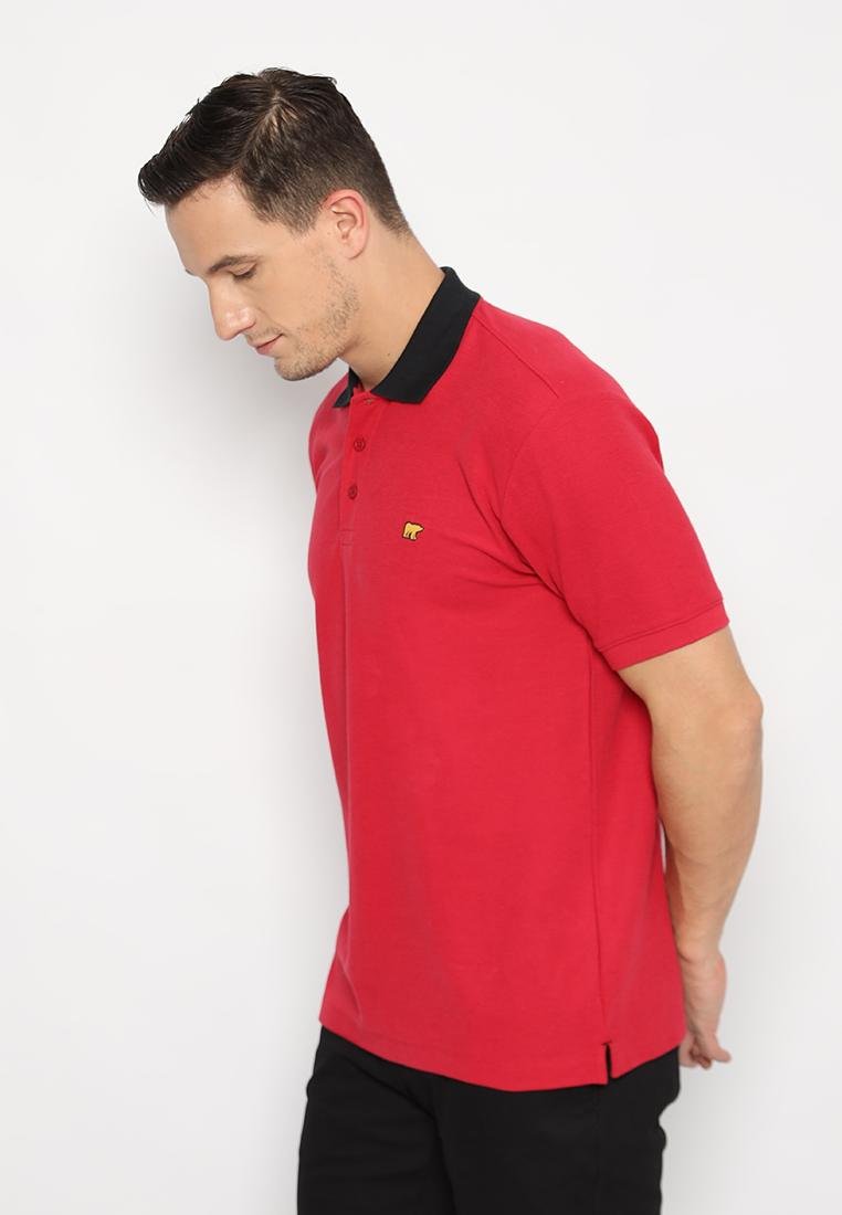 Jack Nicklaus Dixon Polo Shirt Pria Regular Fit Maroon - Image 2