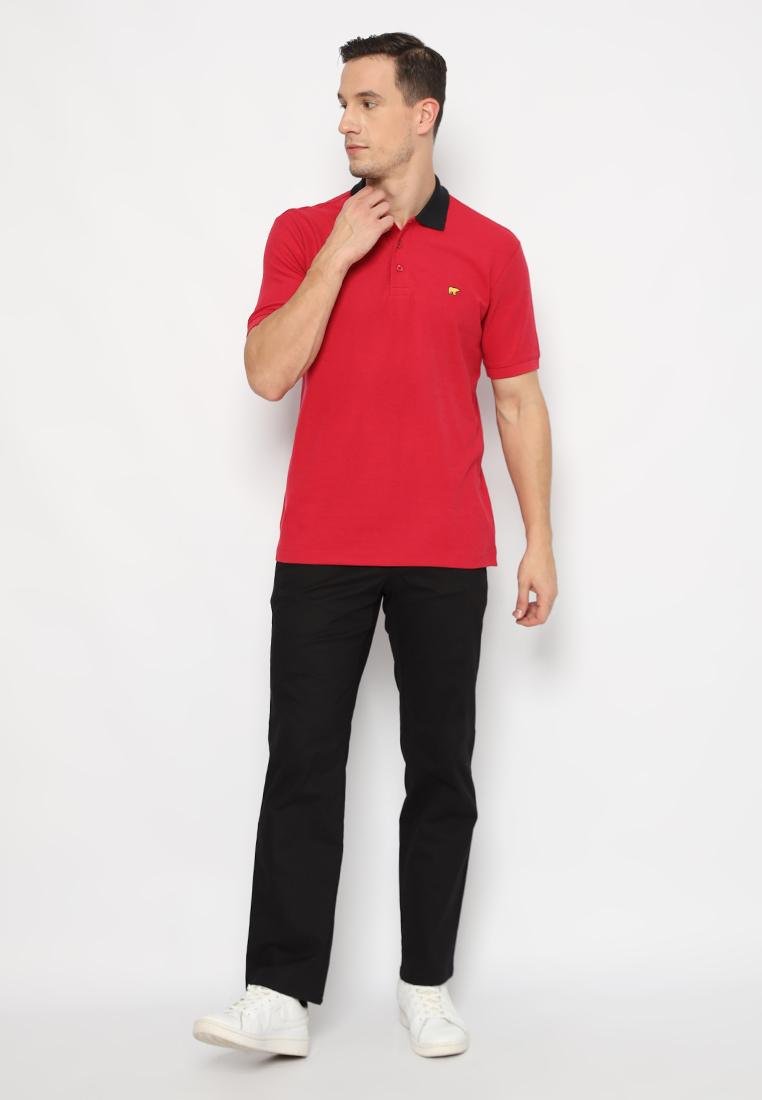 Jack Nicklaus Dixon Polo Shirt Pria Regular Fit Maroon - Image 4