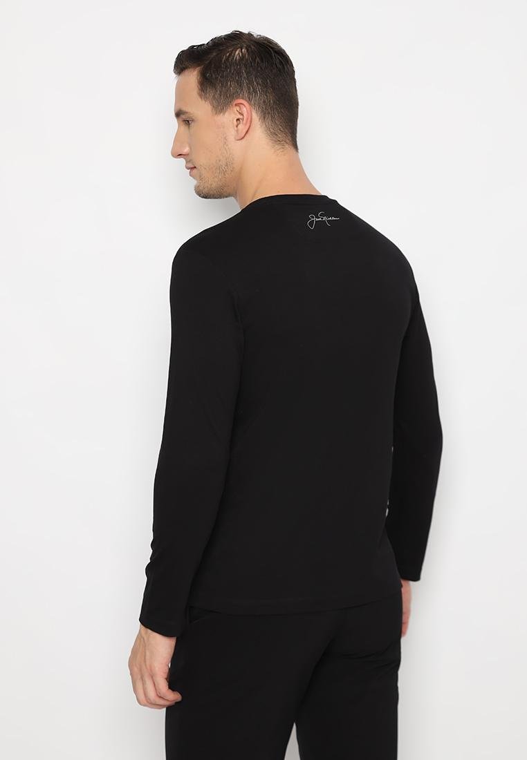Jack Nicklaus Tron T-Shirt Pria Lengan Panjang Slim Fit Hitam - Image 3