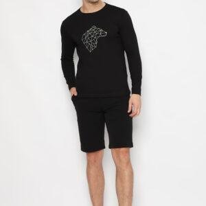 Jack Nicklaus Tron T-Shirt Pria Lengan Panjang Slim Fit Hitam