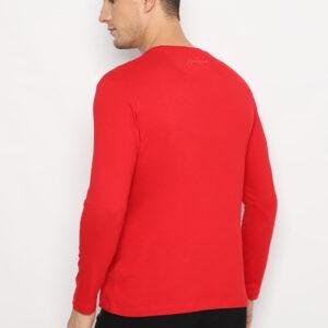 Jack Nicklaus Tron T-Shirt Pria Lengan Panjang Slim Fit Chili Red