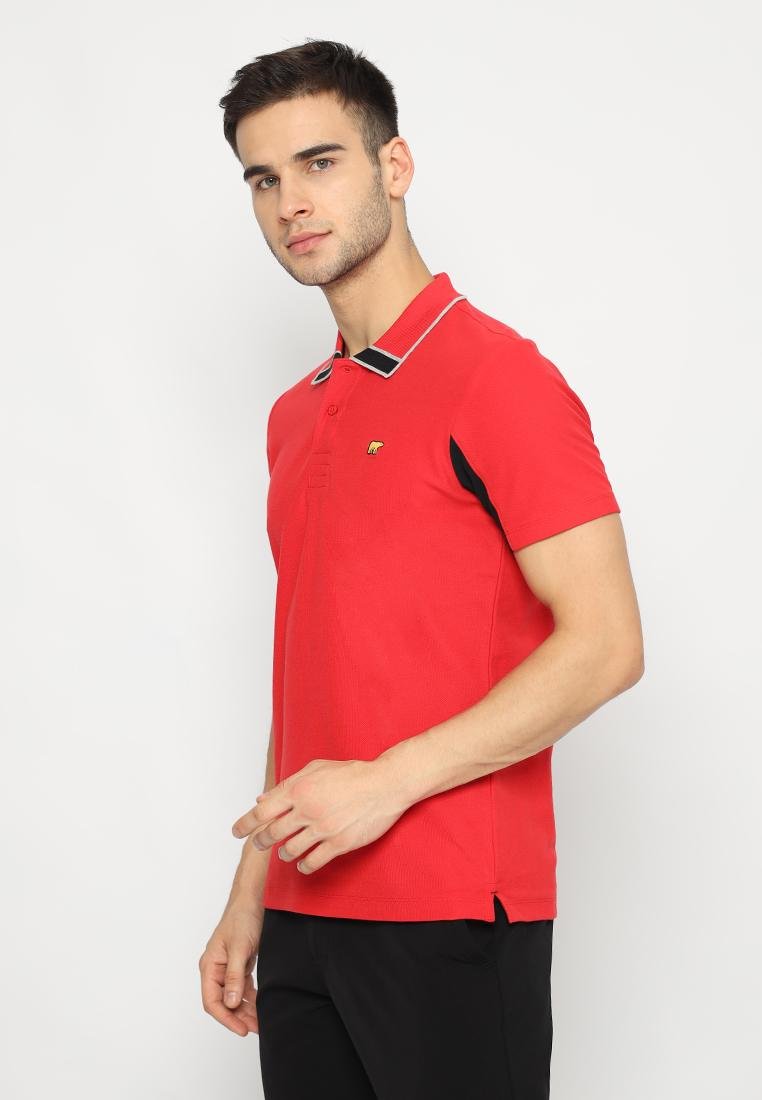 Jack Nicklaus Cooper Polo Shirt Pria Slim Chili Red - Image 2