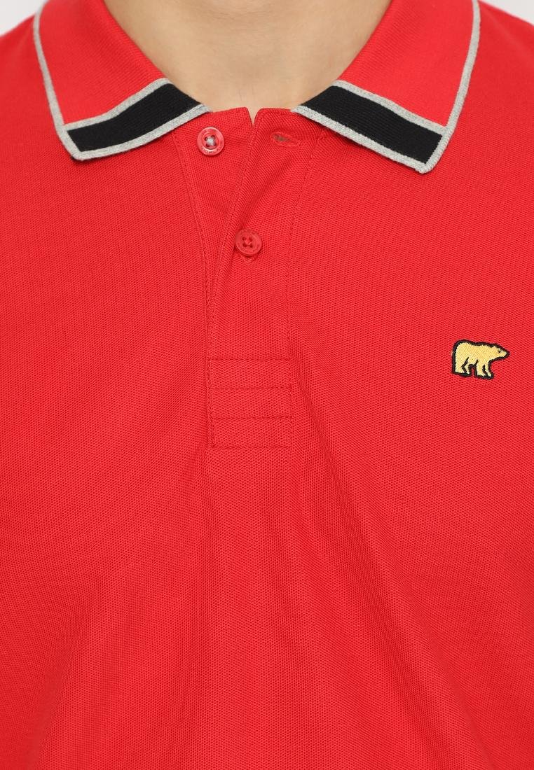 Jack Nicklaus Cooper Polo Shirt Pria Slim Chili Red - Image 5