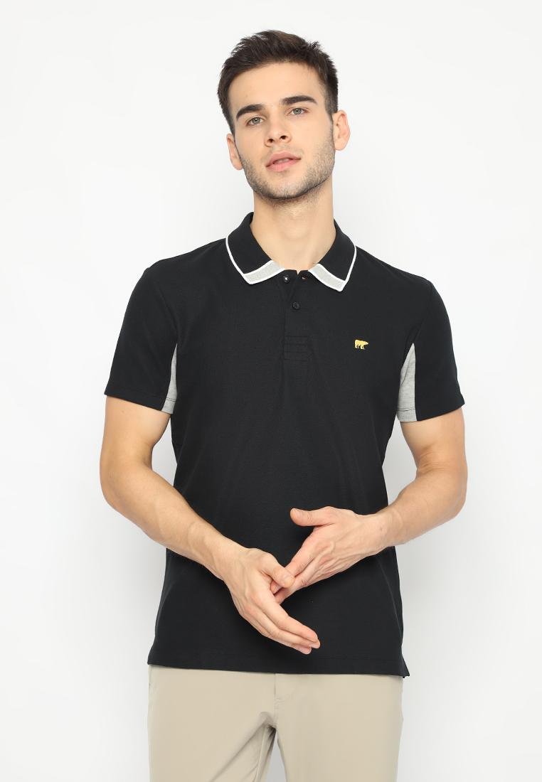 Jack Nicklaus Cooper Polo Shirt Pria Slim Hitam